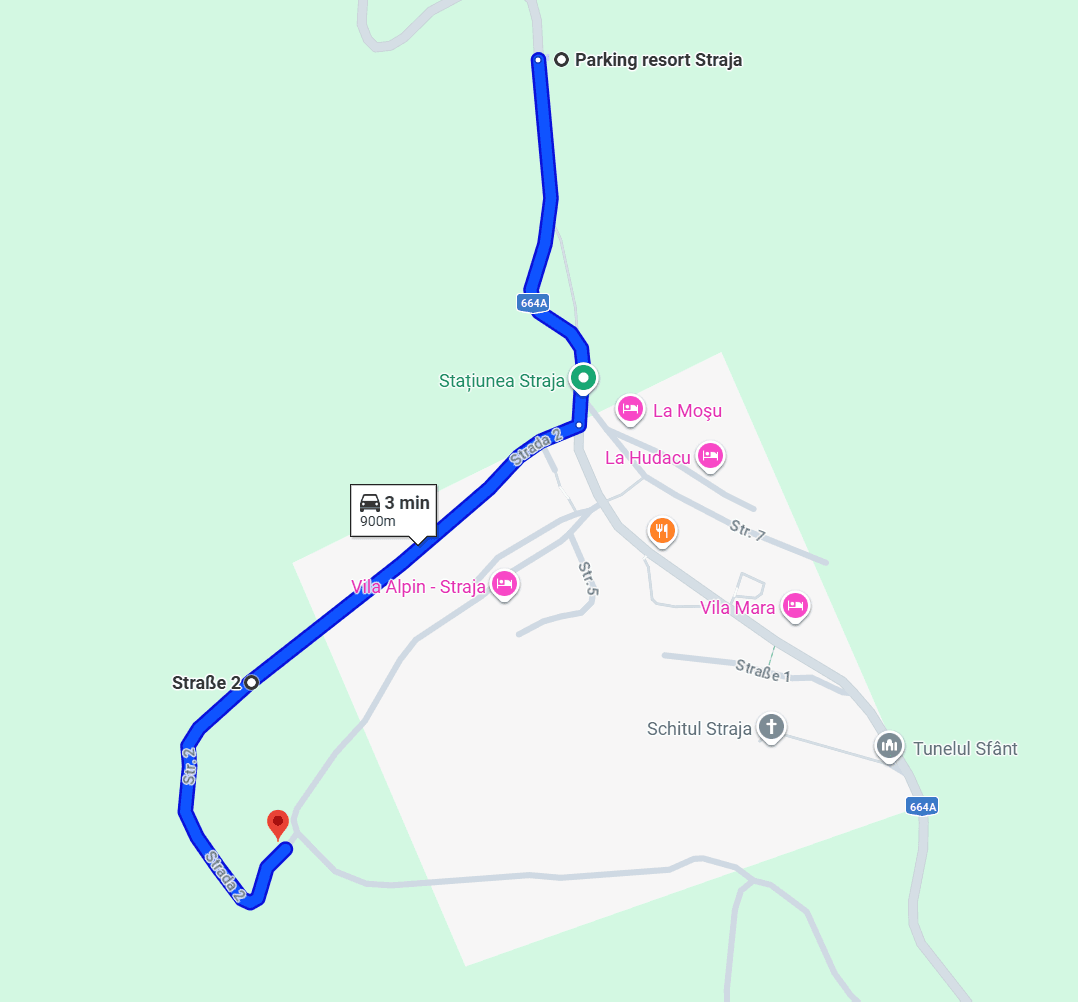 Traseul Google Maps modificat pe Strada 2 ajungeți direct la platou